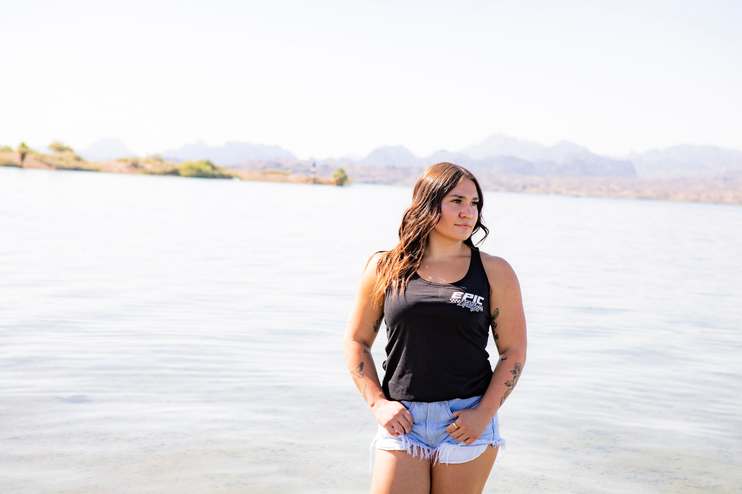 Epic lifestyle BLACK & GREY CHECKERED LOGO TANK