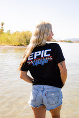 Epic Lifestyle Unisex T-shirt Red White Blue Checkered
