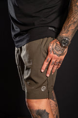 EPIC FIT MENS GYM SHORTS OLIVE GREEN