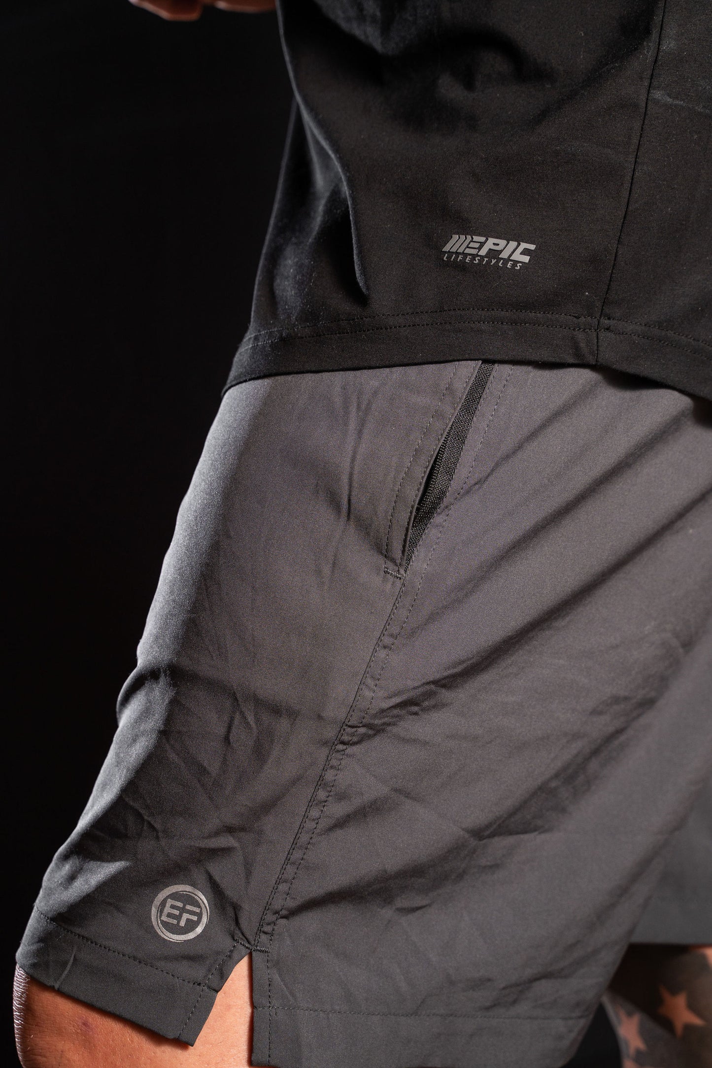 EPIC FIT MENS GYM SHORTS GREY