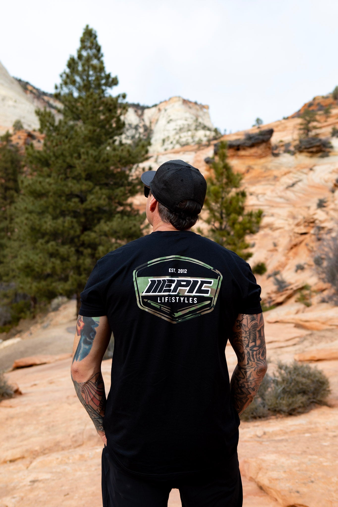 Epic lifestyle Black Mens T-shirt Camo Logo