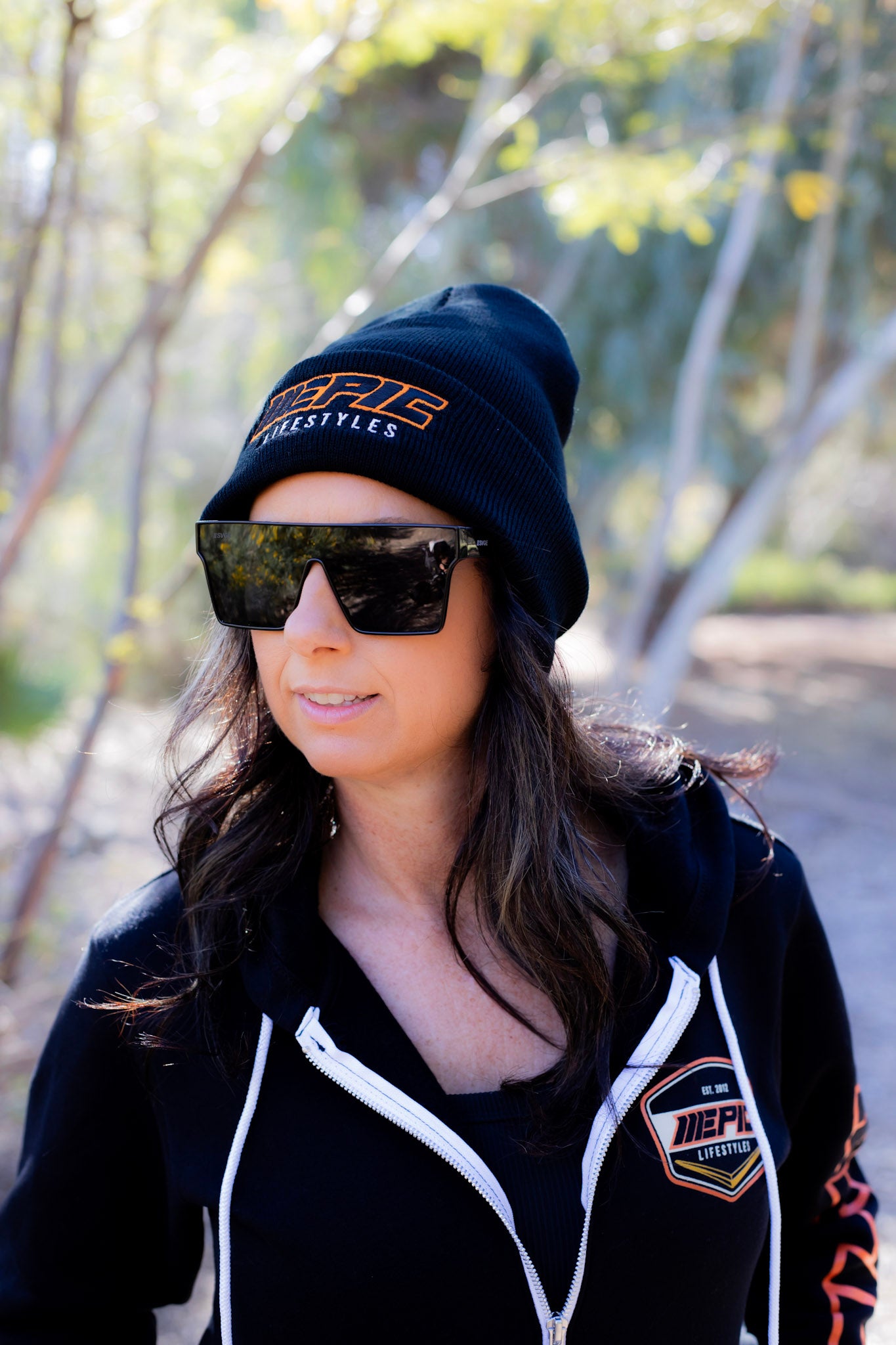 Epic Lifestyles Beanies in Black Orange logo