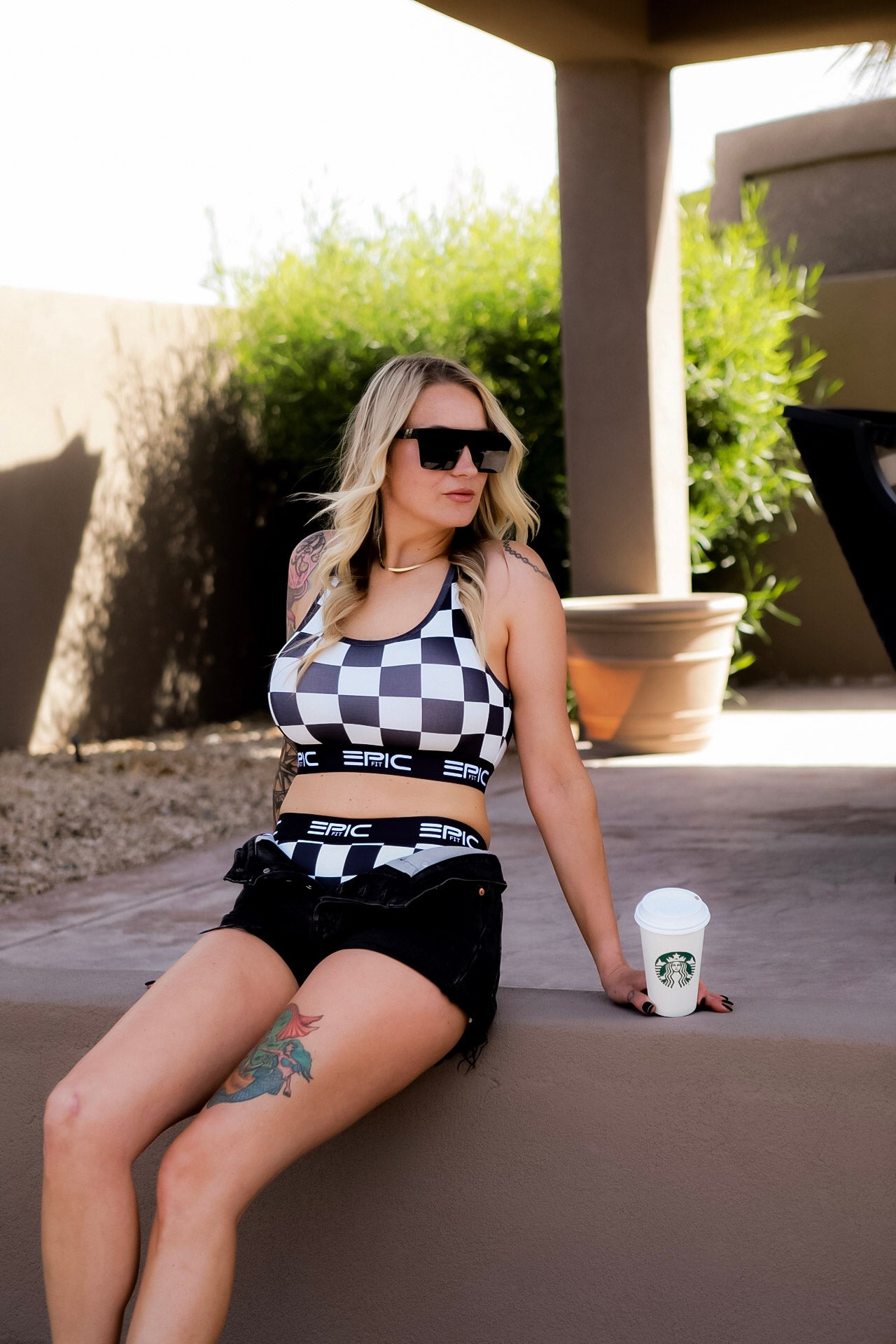 EPIC FIT WOMENS NEW CHECKERED LOUNGE SETS
