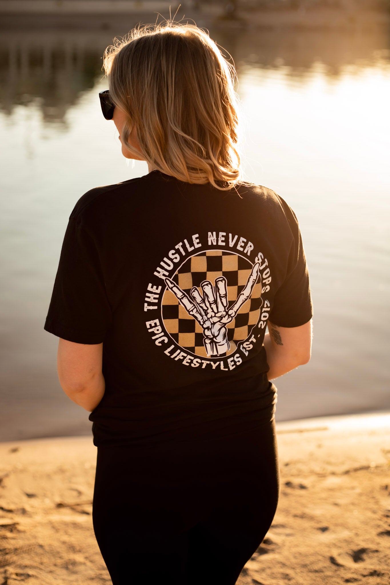 Epic Lifestyles Unisex Gold Black Skull ☠️ Hand T-shirt