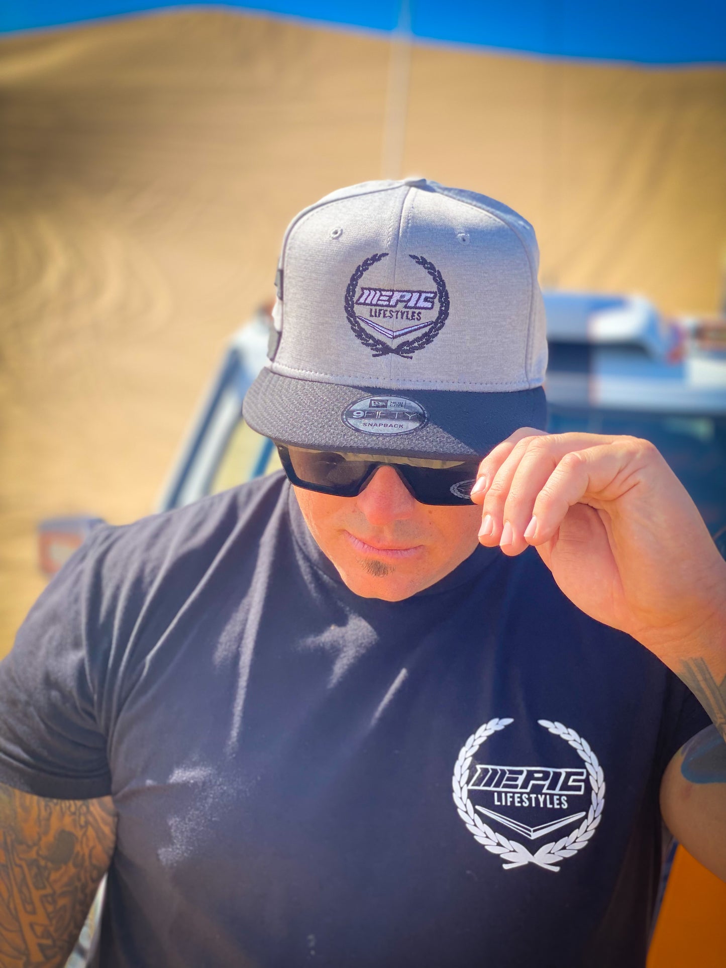 Epic Lifestyles Men's Light Grey Embroidery Hat