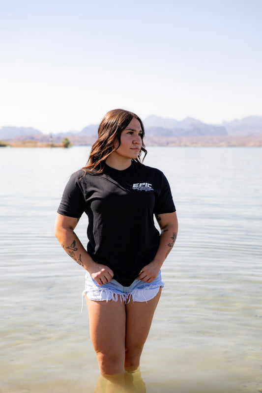 Epic lifestyle BLACK & GREY CHECKERED LOGO UNISEX T-SHIRTS