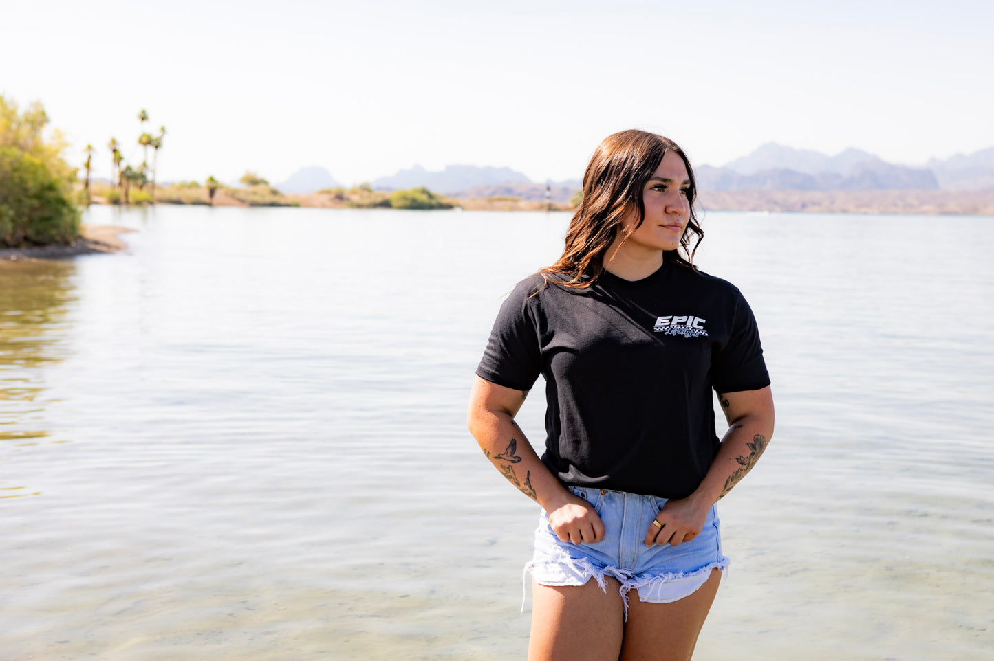 Epic lifestyle BLACK & GREY CHECKERED LOGO UNISEX T-SHIRTS
