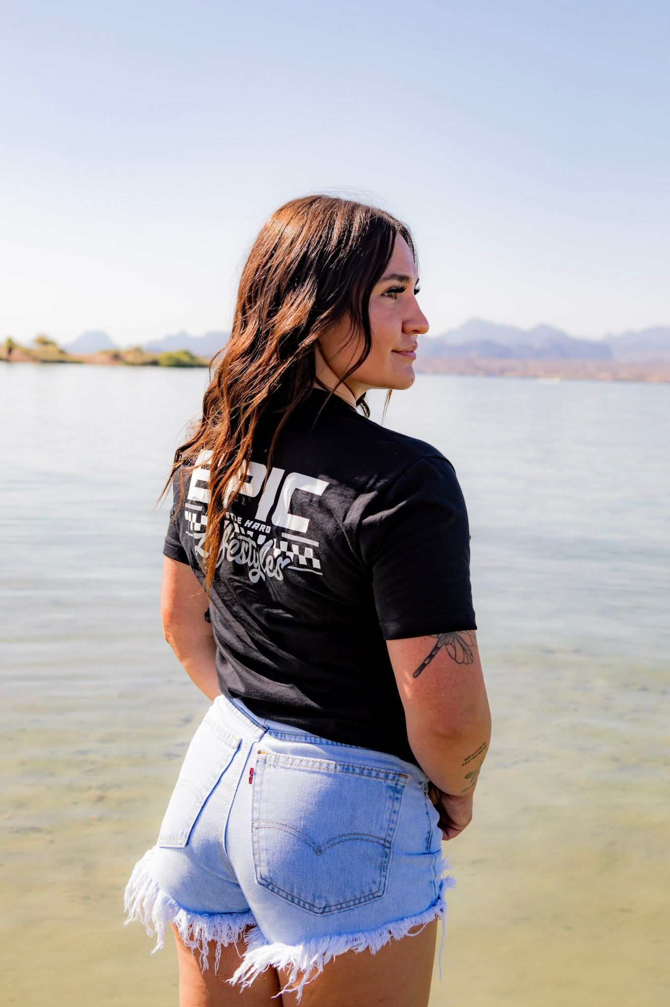 Epic lifestyle BLACK & GREY CHECKERED LOGO UNISEX T-SHIRTS
