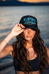 Epic Lifestyles  NEW TRUCKER HATS BLACK TEAL SPARKLE