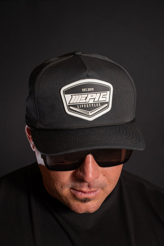 Epic Lifestyles Men's New Black Golf Hat Rubber patch