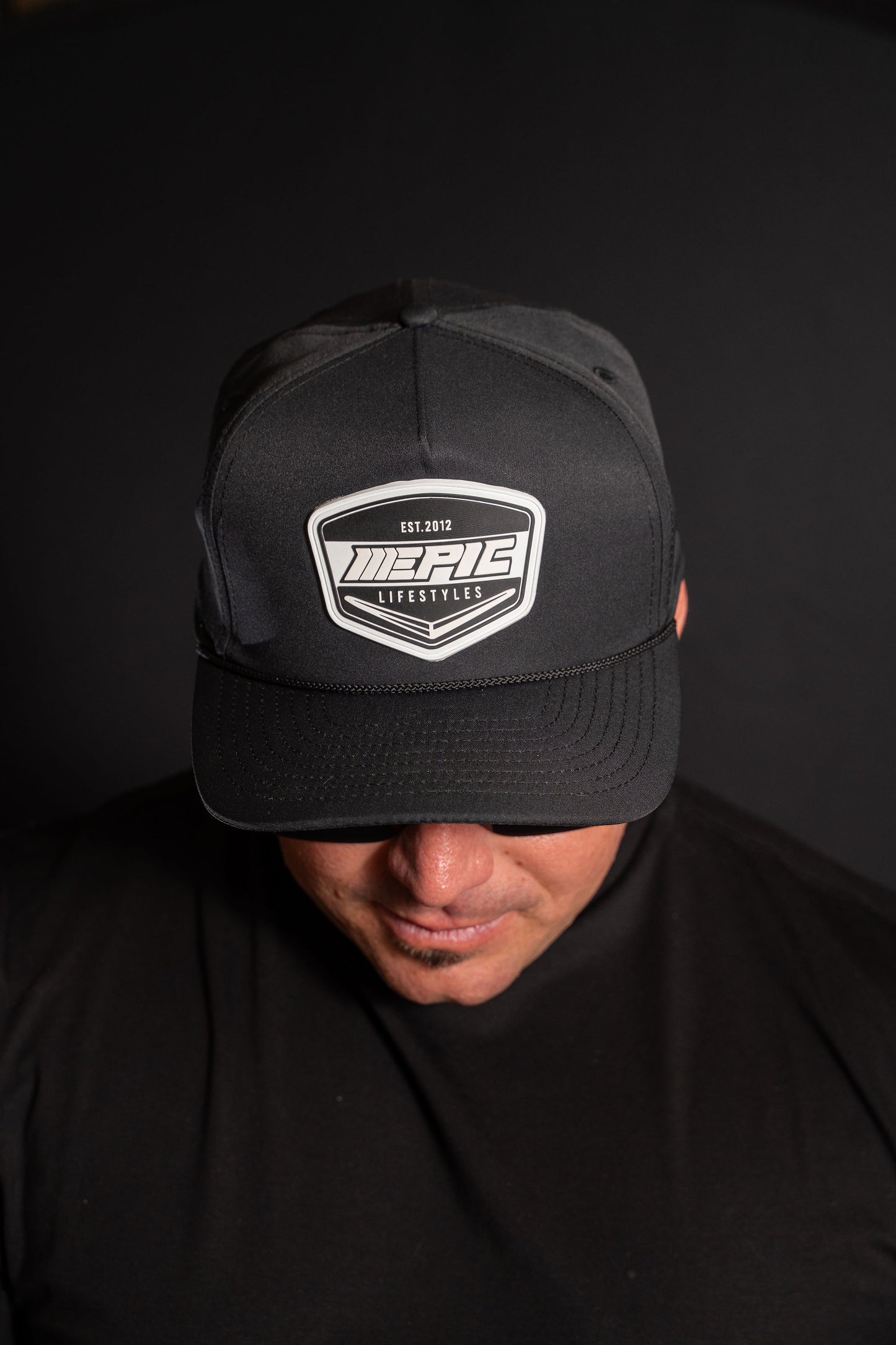 Epic Lifestyles Men's New Black Golf Hat Rubber patch