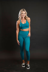 EPIC FIT WOMENS SPORTS BRA TEAL GREEN