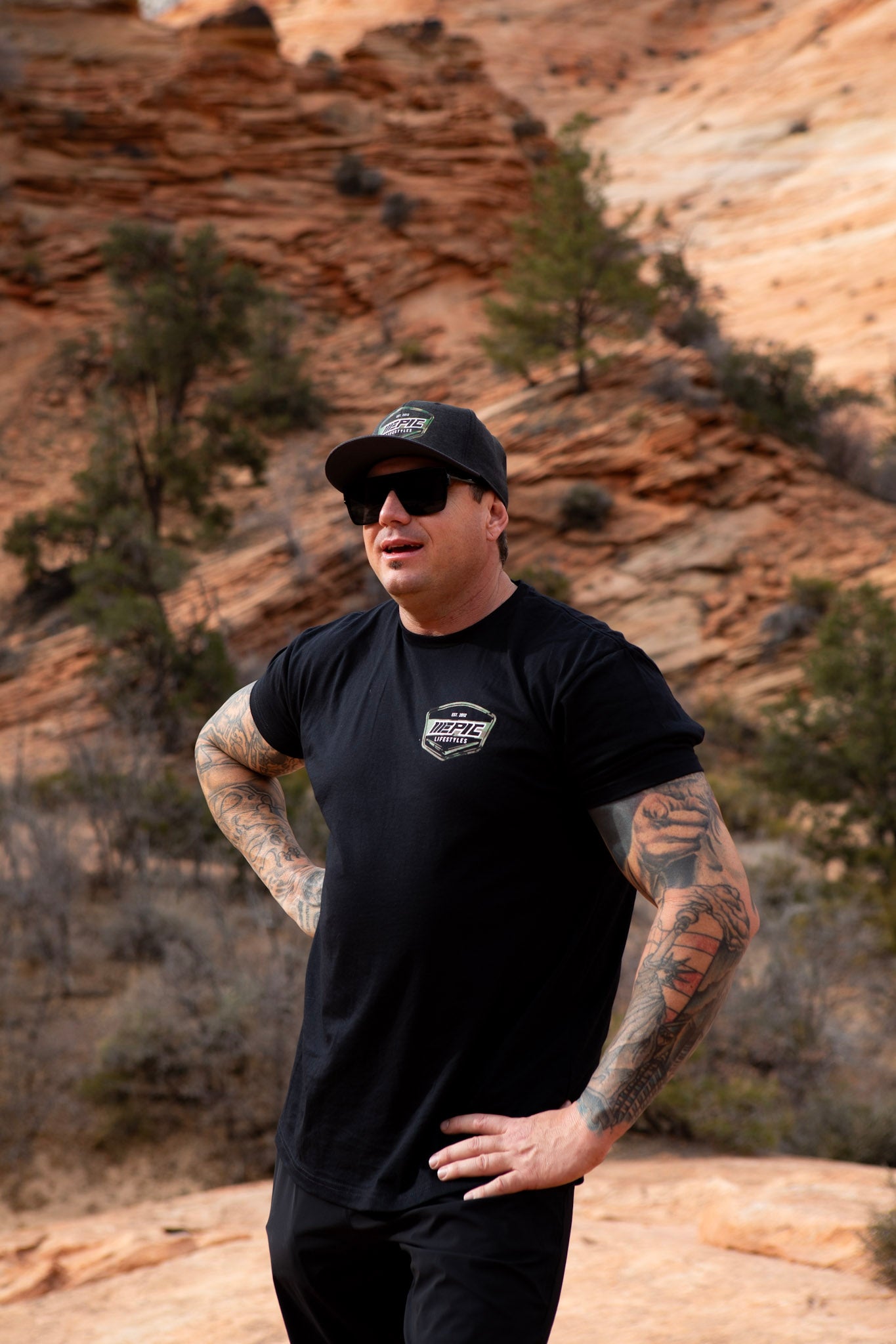 Epic lifestyle Black Mens T-shirt Camo Logo