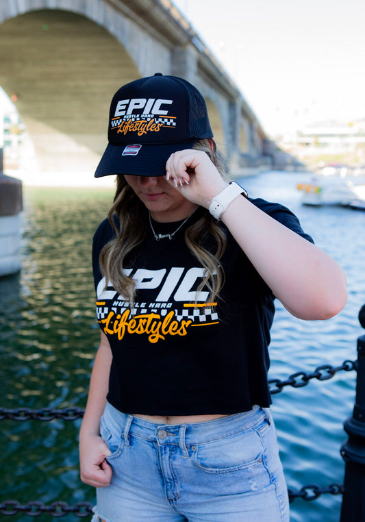 Epic Lifestyles  trucker hats Black Checker logo