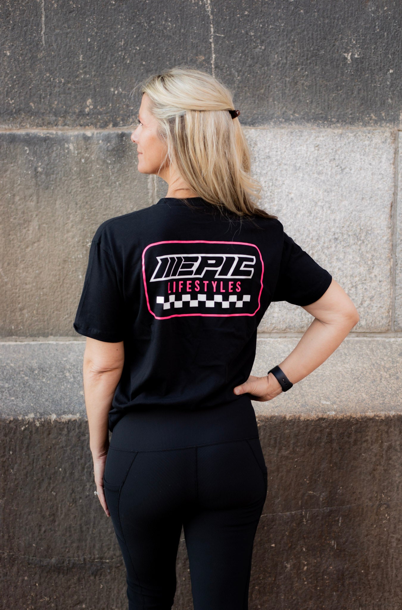 Epiclifestyles Womens Pink Black unisex Black T-Shirts